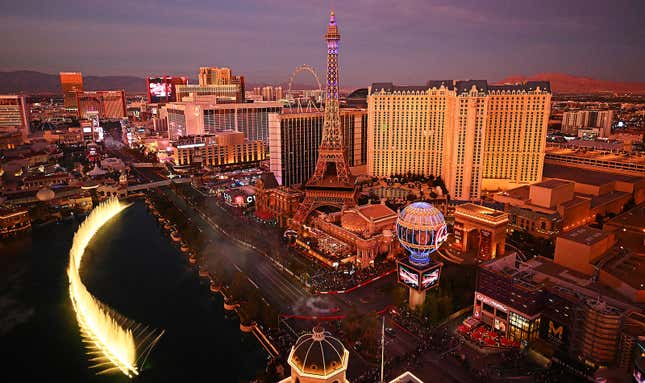 A photo of the Las Vegas skyline. 