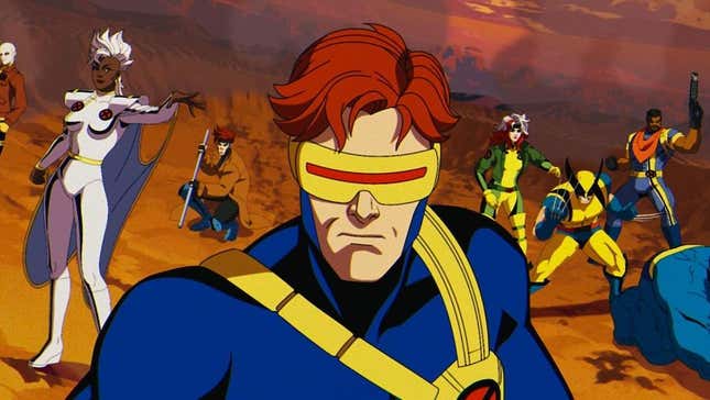 Cyclops stands in front of the other X-Men