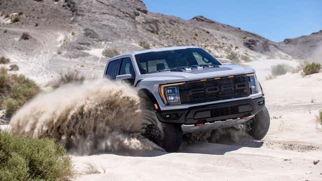 A photo of a Ford F-150 Raptor pickup truck. 