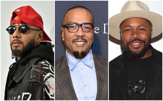 (Left to Right): Swizz Beatz, Timbaland, D-Nice.