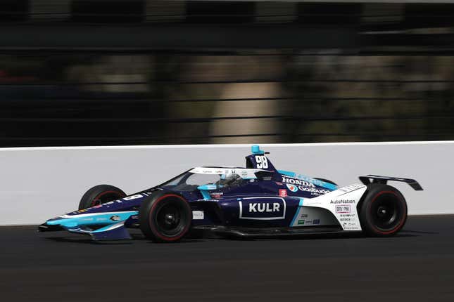 Marco Andretti in his No. 99 Andretti Autosport Honda during practice for the 2022 Indy 500