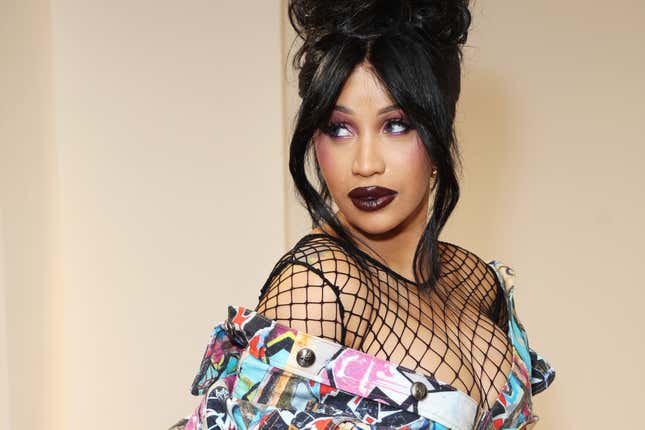 PARIS, FRANCE - SEPTEMBER 28: Cardi B poses backstage following the Andreas Kronthaler for Vivienne Westwood show during Paris Fashion Week Womenswear Spring-Summer 2025 on September 28, 2024 in Paris, France. 