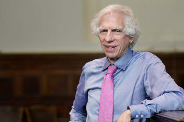 Judge Arthur Engoron poses for a picture in his courtroom in New York, Thursday, Sept. 28, 2023. Starting Monday, Oct. 2, Engoron will preside over a non-jury trial in Manhattan to resolve remaining claims in New York Attorney General Letitia James’ lawsuit against former President Donald Trump, his company and top executives. (AP Photo/Seth Wenig)