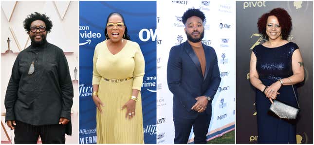 Questlove (L), Orpah Winfrey, Ryan Coogler, and Nikole Hannah-Jones.