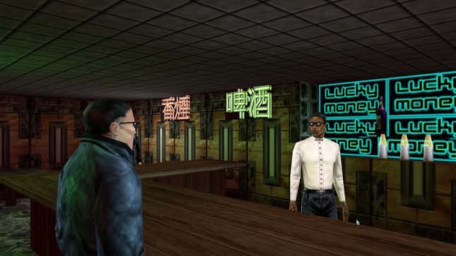JC orders a drink at a bar.