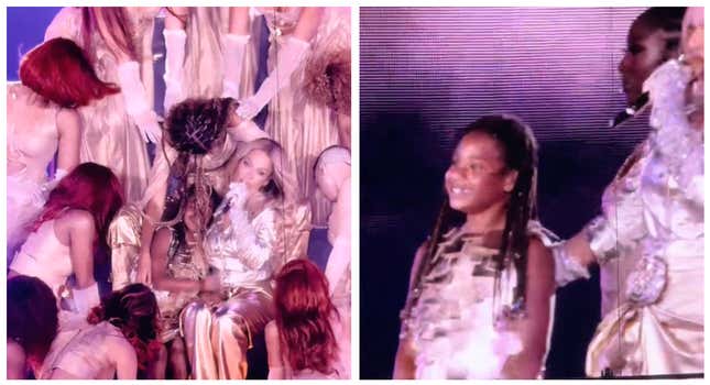 Image for article titled Adorable Rumi Carter Continues to Tease Her Big Sister, Blue Ivy, On Stage And The Fans Can't Get Enough