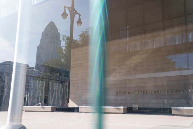 The exterior of the federal courthouse is seen Wednesday, March 27, 2024, in Los Angeles. Attorneys for Hunter Biden are expected in court Wednesday in Los Angeles, where he is accused in what prosecutors call a four-year scheme to avoid paying $1.4 million in taxes while living an extravagant lifestyle. President Joe Biden&#39;s son has pleaded not guilty to the nine felony and misdemeanor tax offenses. (AP Photo/Eric Thayer)