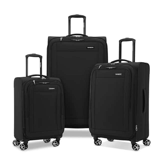 Image for article titled Samsonite Saire LTE Softside Expandable Luggage with Spinners | Black | 3PC (CO/MED/LG), Now 12% Off