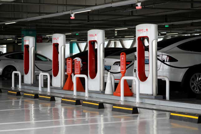 Tesla car chargers in Korea