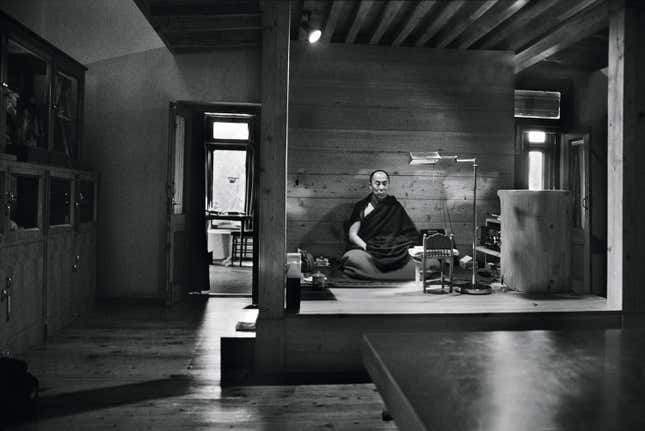 Rai captures the Dalai Lama absorbed in meditation.