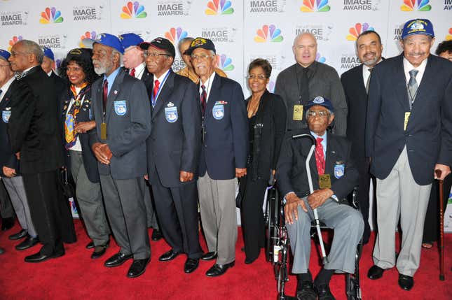 The Tuskegee Airmen arrive at the 43rd NAACP Image Awards held at The Shrine Auditorium on February 17, 2012 in Los Angeles, California.