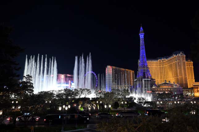 The Fountains of Bellagio in Las Vegas, Nevada.