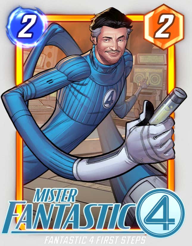 A Mister Fantastic Marvel Snap card.