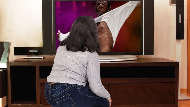 Image for article titled Mom Licking Usher’s Abs On TV Screen