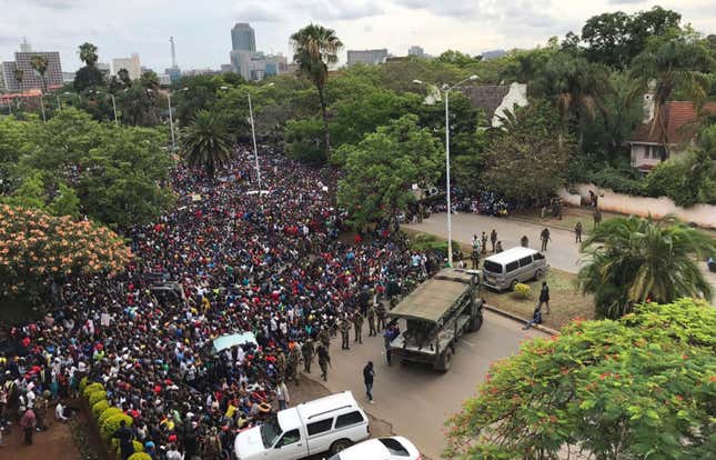 Zimbabweans are celebrating Robert Mugabe’s fall, as the 93-year-old leader tries to hold on to power