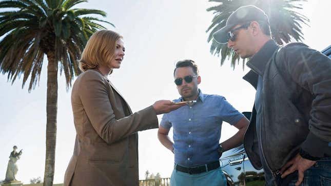 Sarah Snook, Kieran Culkin, and Jeremy Strong in season four of Succession.