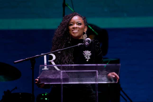 Jasmine Crockett speaks onstage during The Root 100 2024 Gala at The Apollo Theater on December 05, 2024 in New York City. 