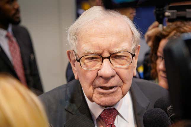 FILE - Warren Buffett, Chairman and CEO of Berkshire Hathaway, during a tour of the CHI Health convention center where various Berkshire Hathaway companies display their products, before presiding over the annual shareholders meeting in Omaha, Neb., Saturday, May 4, 2019. Buffett is known as one of the world’s greatest investors, and the 93-year-old has a devout following of people who admire his track record and appreciate his sage advice on life and investing. Buffett’s latest annual letter to Berkshire Hathaway shareholders released Saturday, Feb. 24, 2024 was filled with a mix of both.(AP Photo/Nati Harnik, File)