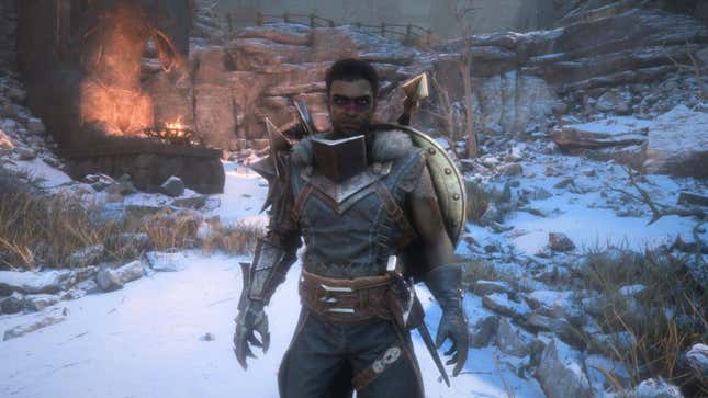 A Rook wearing Hawke's armor set.