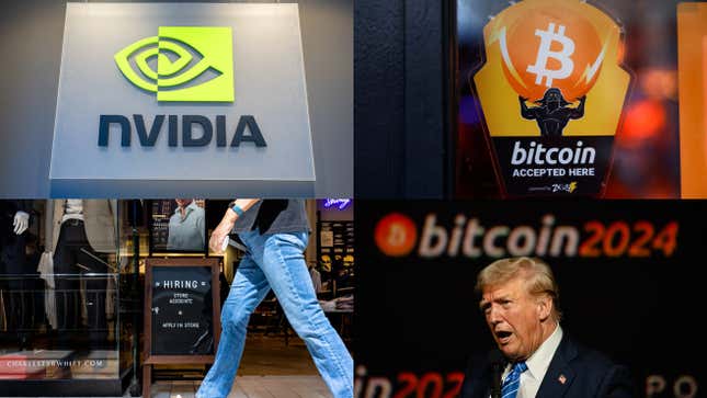 Image for article titled Nvidia stock nosedives, Bitcoin bleeds, and the Trump bump is over: Markets news roundup