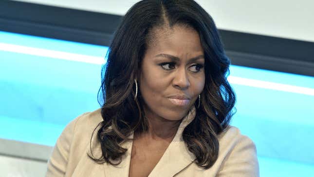 Former First Lady Michelle Obama talks to the audience at the Reach Higher Initiative Beating the Odds Summit to support first-generation college-bound students on June 14, 2018 in Washington, DC.