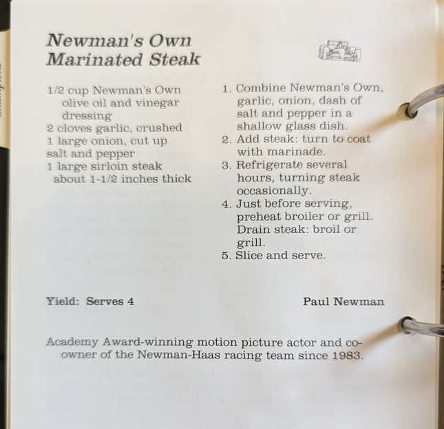 Receta para el filete de Paul Newman marinado en su propio aderezo para ensalada