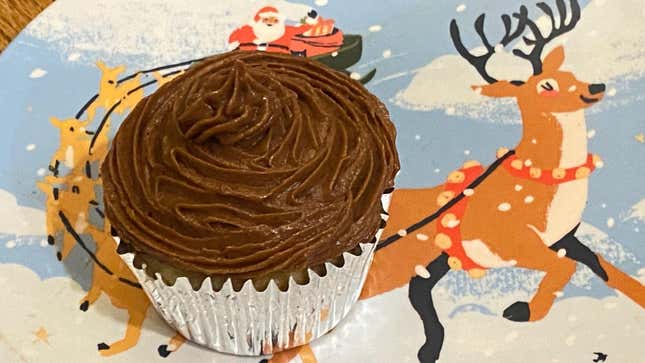 Cupcake with Vegan Chocolate Mashed Sweet Potato Frosting