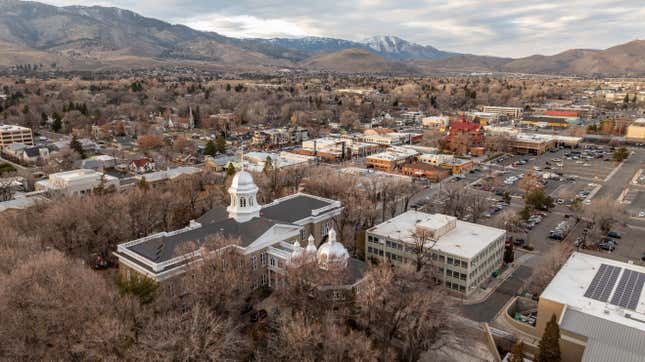 Vista aérea del edificio del Capitolio del estado de Nevada