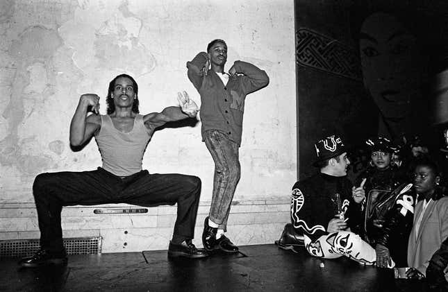 NEW YORK - 1988: Willi Ninja (left) and dancer voguing at nightclub Mars in 1988 in New York City, New York.