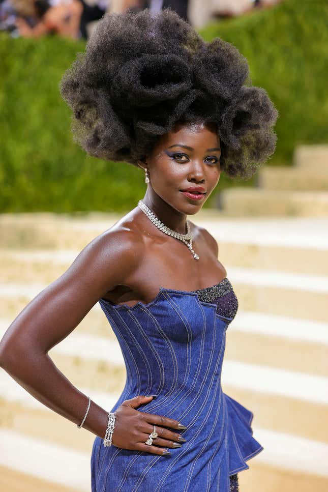 Lupita Nyong’o attends The 2021 Met Gala Celebrating In America: A Lexicon Of Fashion at Metropolitan Museum of Art on September 13, 2021 in New York City. 
