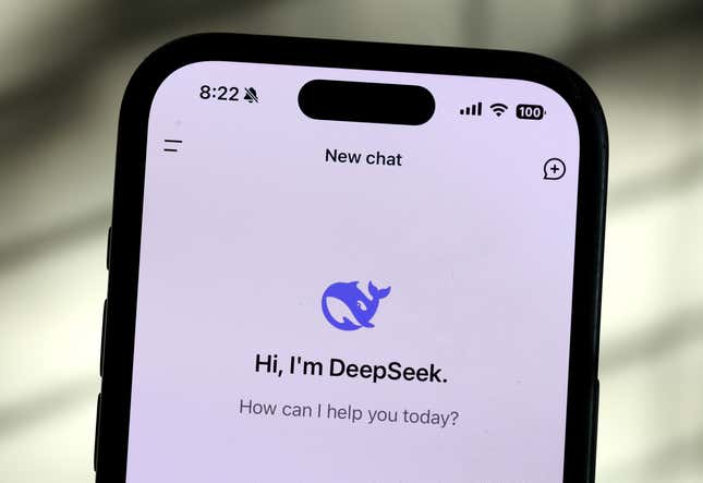 In this photo illustration, the DeepSeek app is displayed on an iPhone screen on January 27, 2025 in San Anselmo, California.