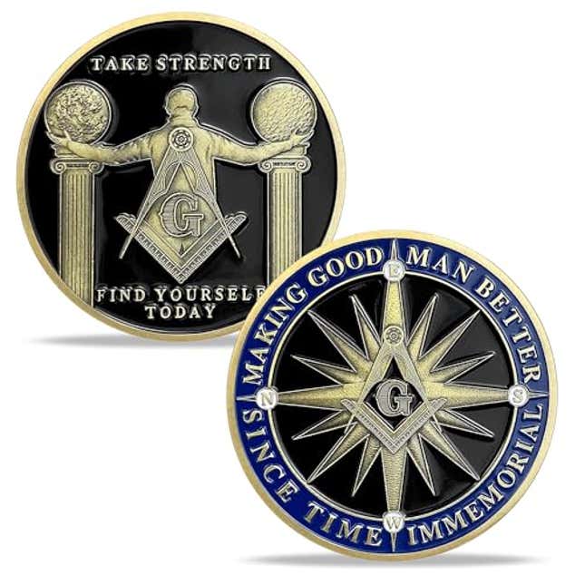 Image for article titled Masonic Coins Master Mason Brotherhood Freemason Challenge Coin, Now 50% Off