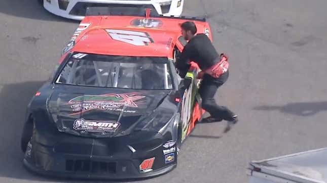 Image for article titled &#39;Mike Tyson His Head&#39;: Fight Breaks Out Between Late Model Stock Car Drivers