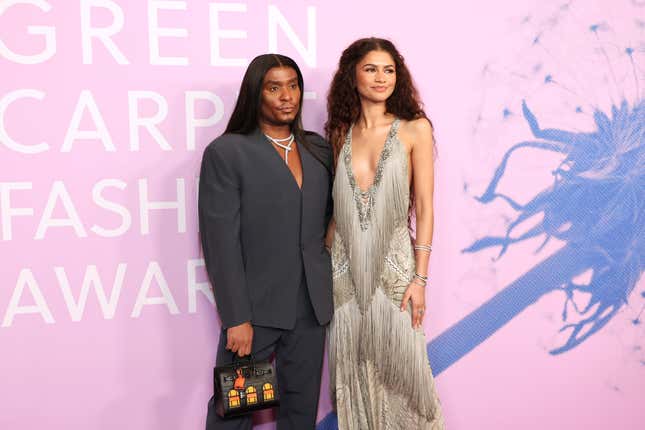 Law Roach and Zendaya at the 2024 Green Carpet Fashion Awards held at 1 Hotel West Hollywood on March 6, 2024 in West Hollywood, California.