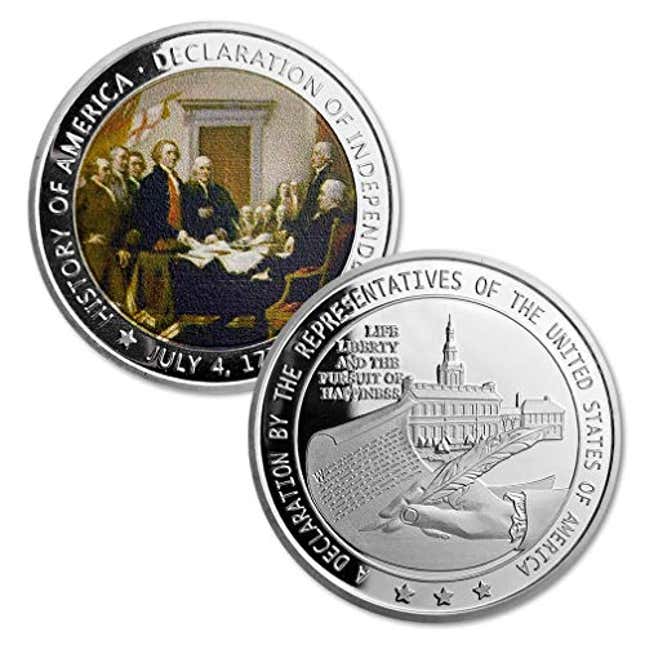 Image for article titled US Military Challenge Coin Presidential 1776 Declaration of Independence Commemorative Coin, Now 50% Off