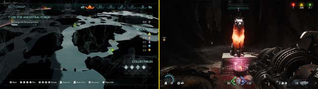 An image shows a specific location on a map on the left and a screenshot of the game on the right.