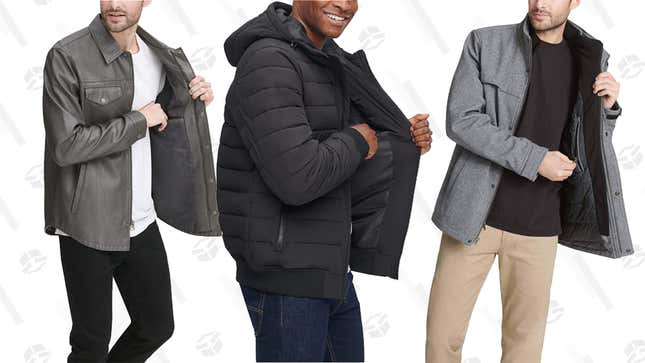 Dockers Men’s Soft Shell Bib Jacket | As low as $46 | Amazon
Levi’s Men’s Faux Leather Shirt Jacket | As low as $44 | Amazon
Dockers Men’s Puffy Jacket | As low as $49 | Amazon
Levi’s Men’s Quilted Bomber Jacket | As low as $68 | Amazon