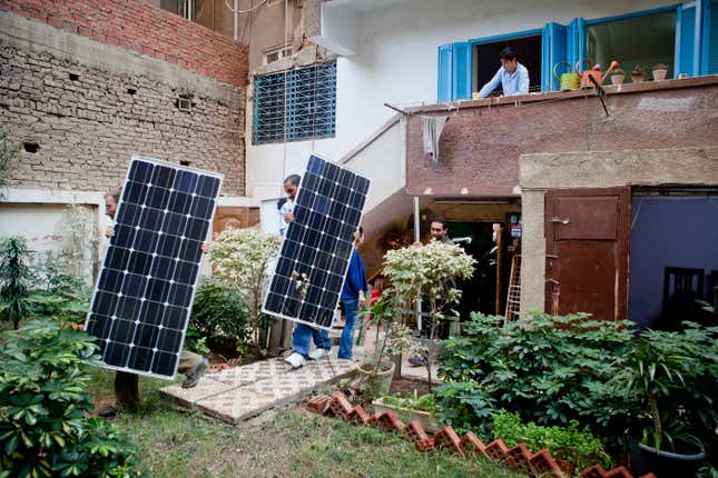 Bringing solar panels into the KarmSolar office