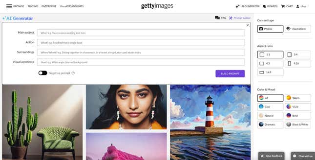 This photo provided by Getty Images shows an example of the company&#39;s artificial intelligence image-generator. The Seattle-based photo stock company is taking a two-pronged approach to the threat and opportunity that AI poses to its business. On Monday, Sept. 25, 2023 it joined the small but growing market of AI image makers with a new service that enables its customers to create novel images trained on Getty’s vast library of human-made photos. (Getty Images via AP)