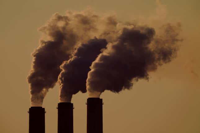 FILE - Emissions rise from the smokestacks at the Jeffrey Energy Center coal power plant as the suns sets, near Emmett, Kan., Sept. 18, 2021. The Supreme Court&#39;s conservative majority seemed skeptical Wednesday, Feb. 21, 2024, as a government lawyer argued that the Environmental Protection Agency should be allowed to continue enforcing its anti-air-pollution &quot;good neighbor&#39;&#39; rule. (AP Photo/Charlie Riedel, File)