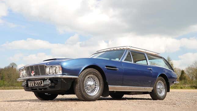 A photo of the front quarter of the Aston Martin DBS shooting brake. 