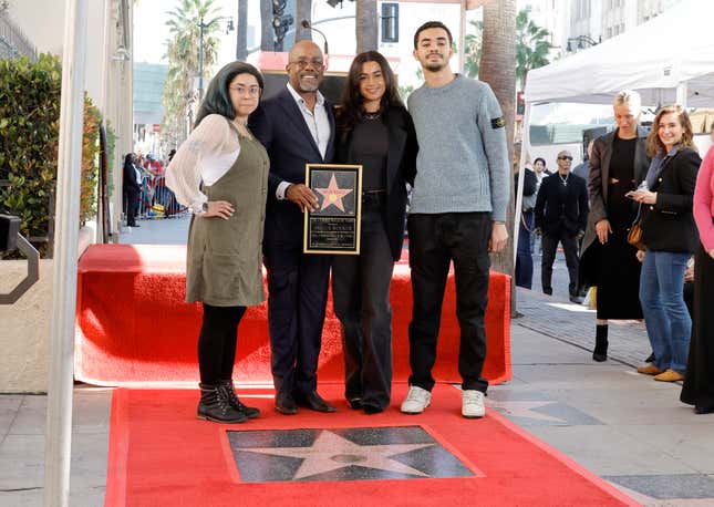 (L-R) Caroline Rucker, Darius Rucker, Daniella Rucker and Jack Rucker attend the ceremony honoring Darius Rucker with a Star on the Hollywood Walk of Fame.