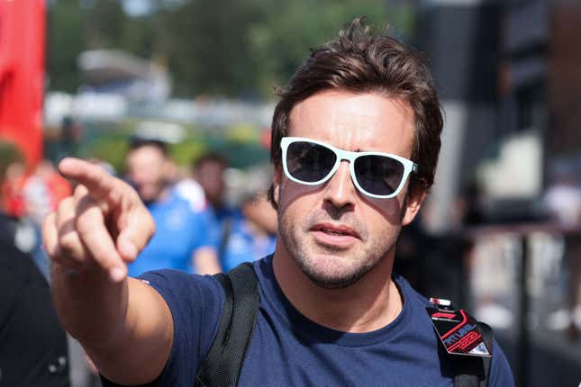 Only a Leo like Fernando Alonso would wear white-frame sunglasses in the year of our lord 2022.