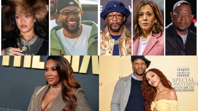 Image for article titled Conservatives Drag Rihanna Into Kendrick Lamar&#39;s Super Bowl Controversy, Katt Williams Comes For Kamala Harris And Martin Lawrence, Vivica A. Fox Shares Weight Loss Regimen For &#39;Kill Bill,&#39; The History Of Jonathan Majors And Meagan Good&#39;s Relationship And More