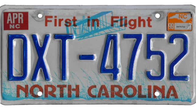 A photo of a North Carolina license plate