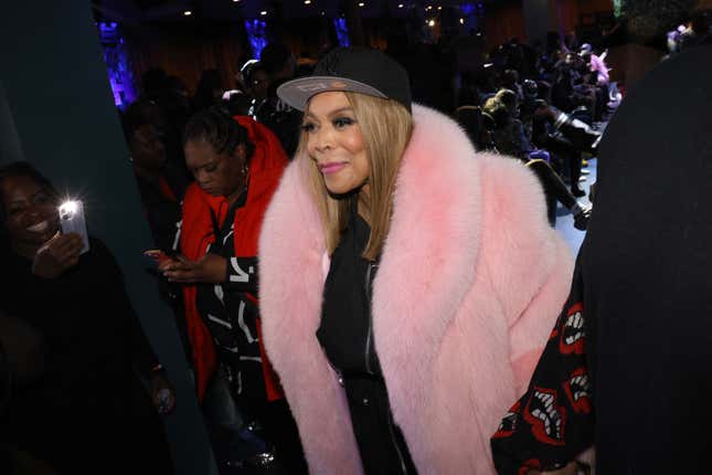 Wendy Williams attends Daniel's Leather Fashion Show with Dame Dash at Harbor New York City on February 15, 2023 in New York City.