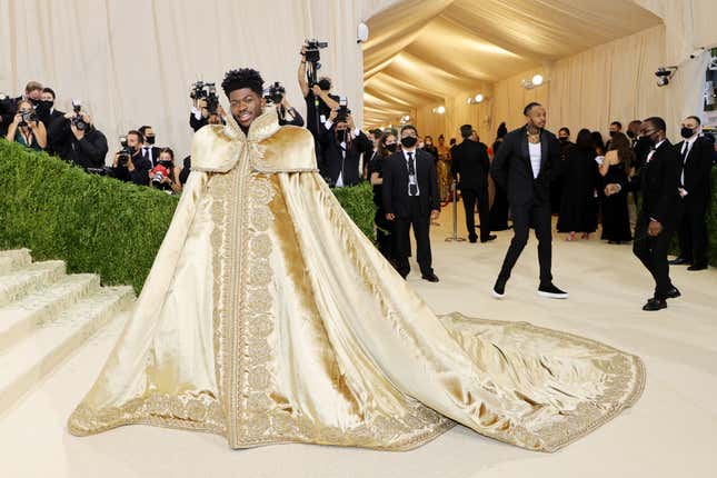 Lil Nas X attends The 2021 Met Gala Celebrating In America: A Lexicon Of Fashion at Metropolitan Museum of Art on September 13, 2021 in New York City.