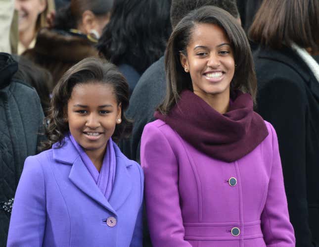 Image for article titled Evolution of Sasha and Malia Obama's Iconic Style