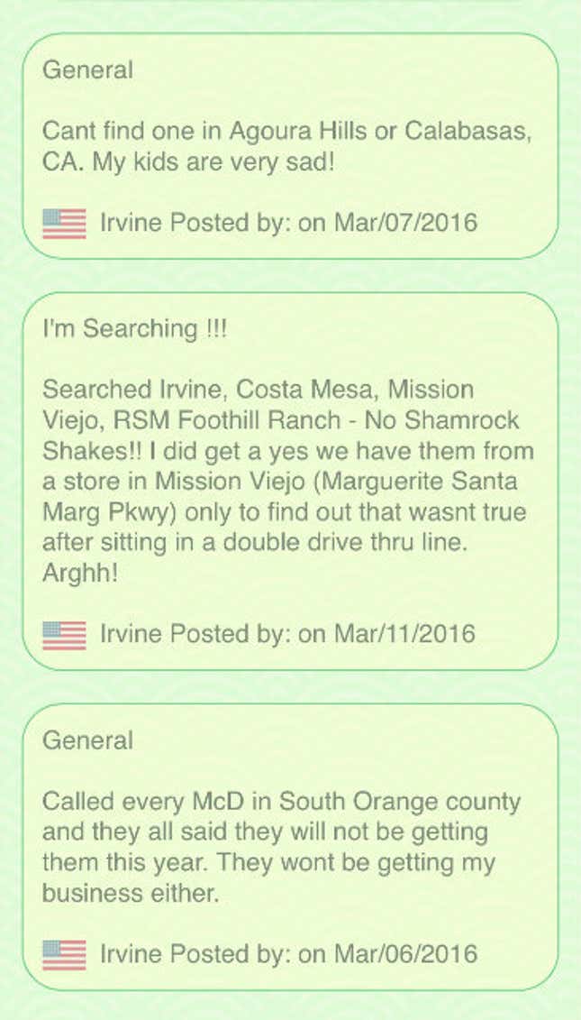 Image for article titled The annual search for the McDonald’s Shamrock Shake is a map of heartbreak and triumph