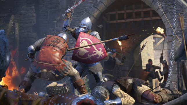 A promotional screenshot of a siege from Kingdom Come: Deliverance.